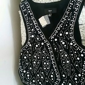 Beaded MnG suit vest